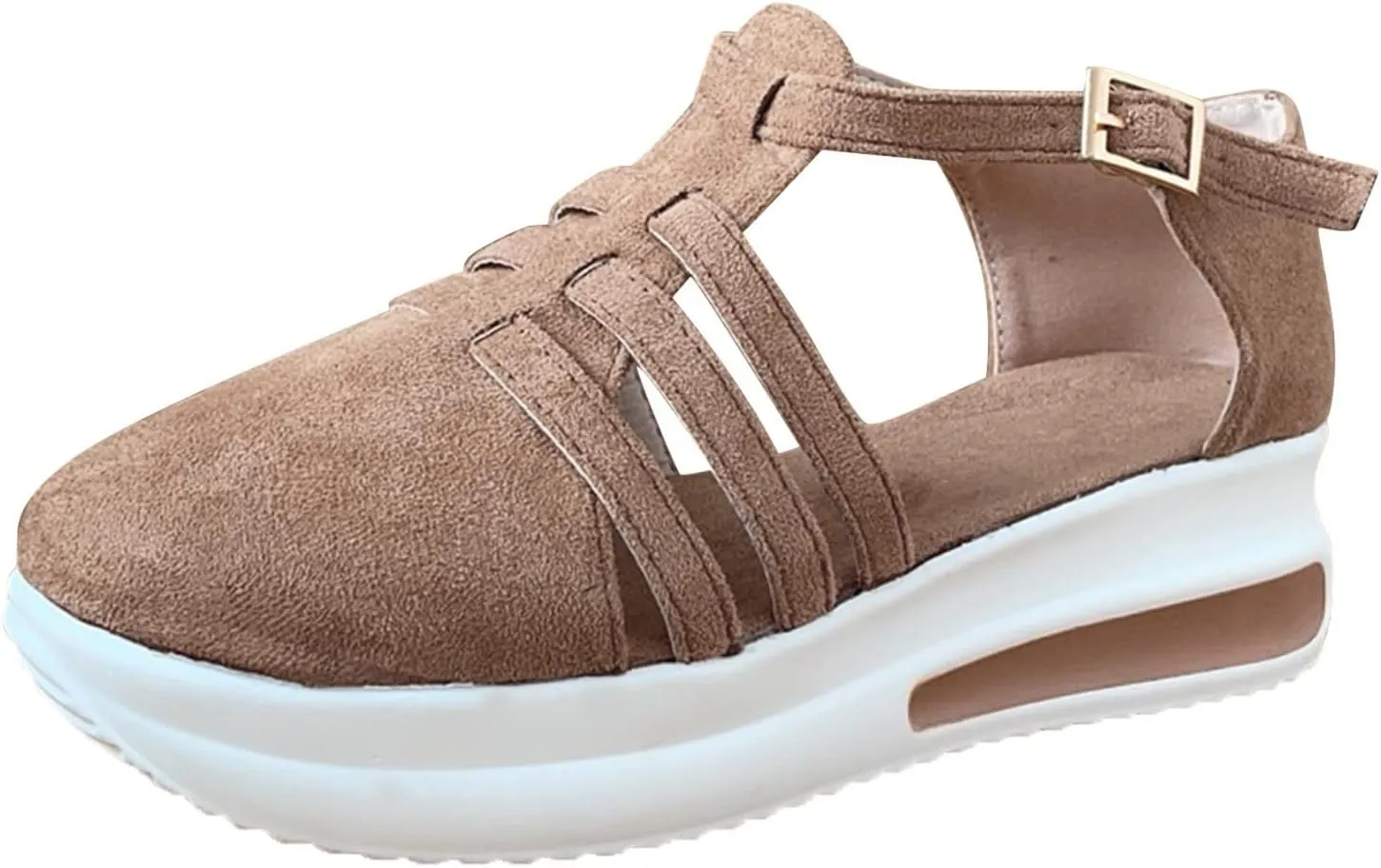 Sandals for Women Dressy Summer 2023 Casual Closed Toe Sandals Ankle Strap Closed Toe Espadrilles Wedge Sandals (B/Beige, 10)
