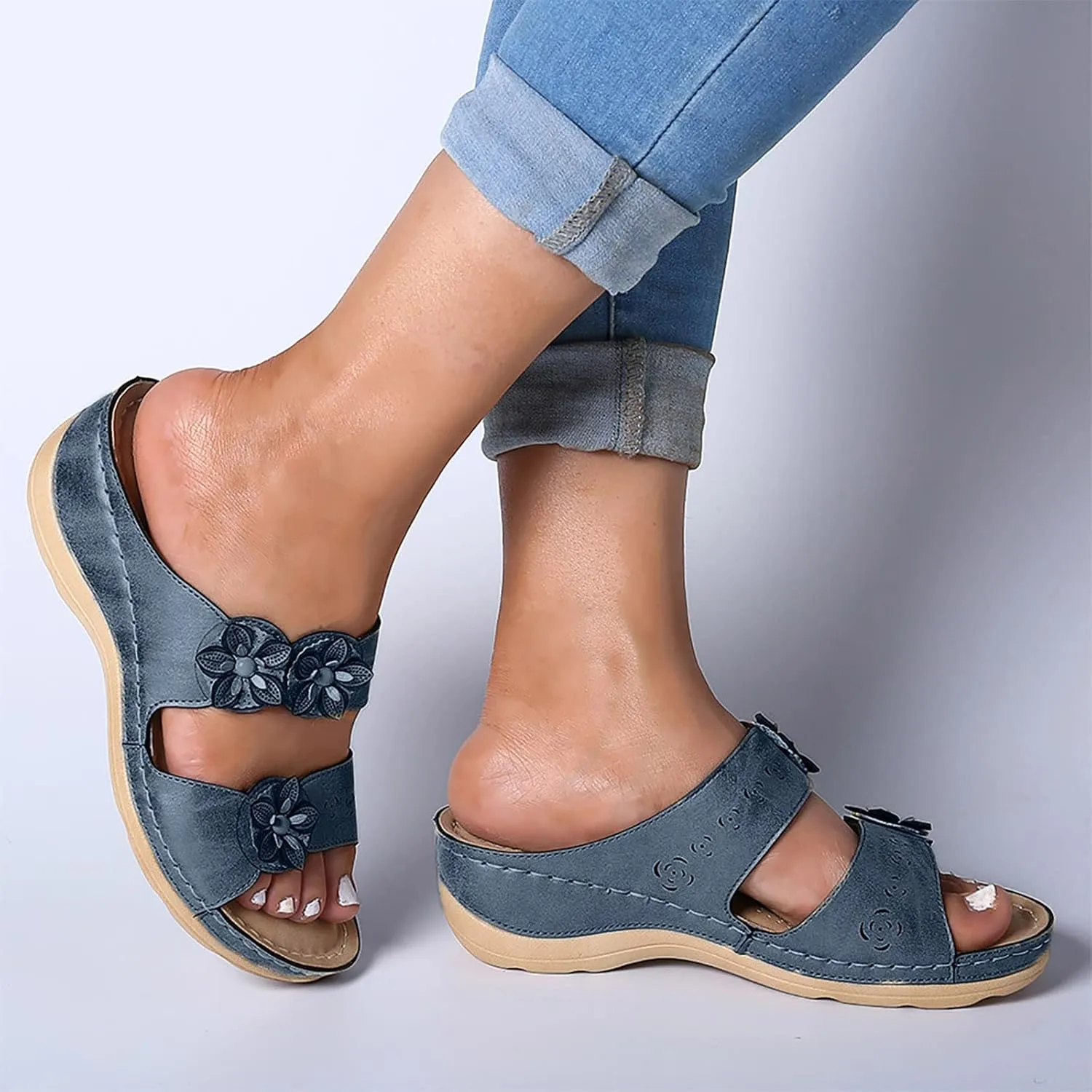Sandals for Women Orthopedic Wedge Sandals Dressy Summer Walking Shoes Arch Support Slippers Walking Shoes2