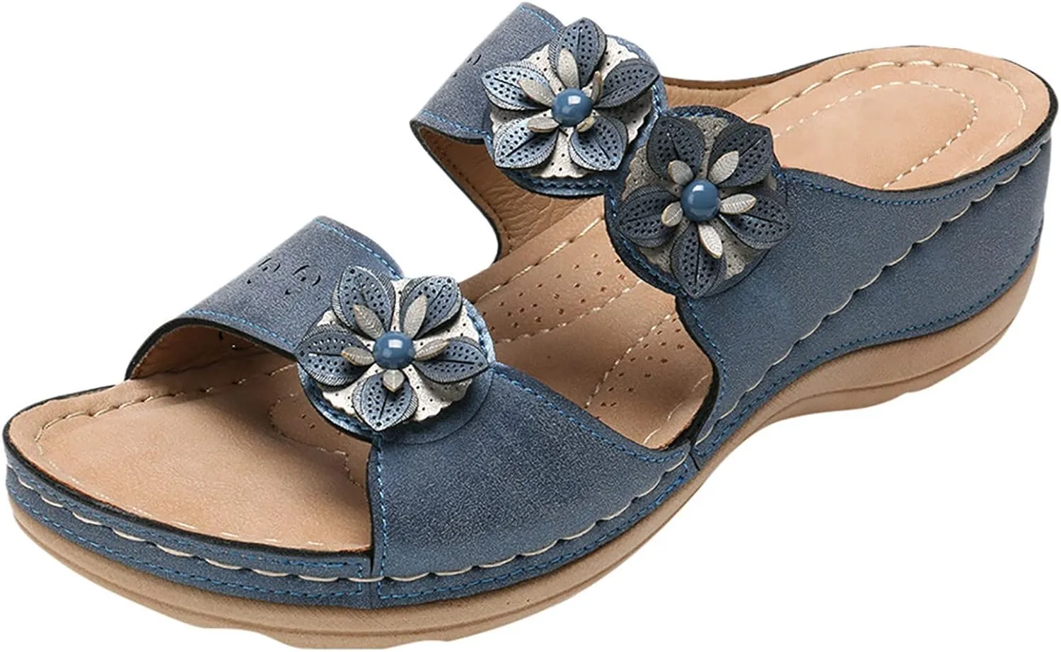 Sandals for Women Orthopedic Wedge Sandals Dressy Summer Walking Shoes Arch Support Slippers Walking Shoes2