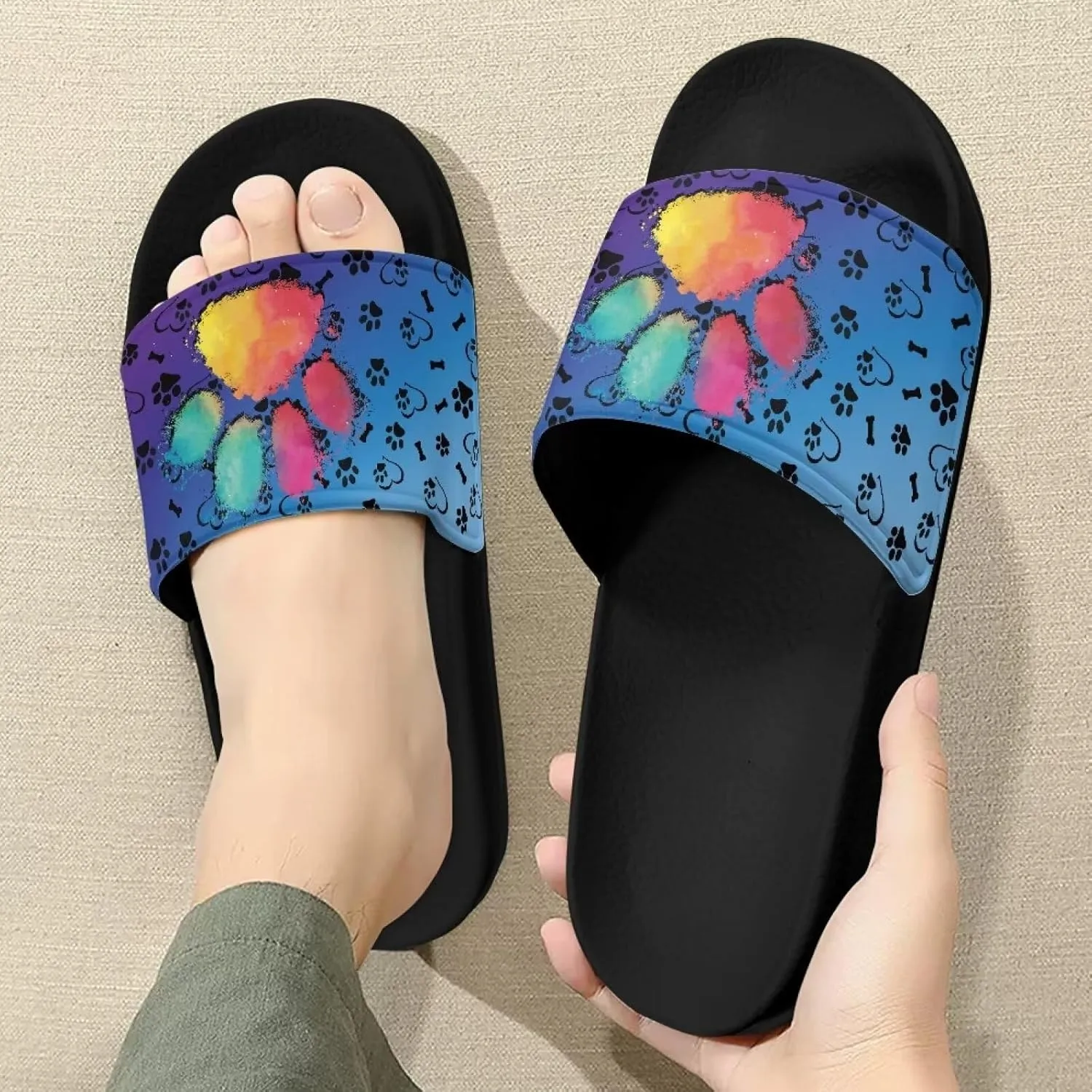 Sandals Slides for Women Stylish Summer Slippers Casual Beach Slides Non Slip Bathroom Slide Shoes