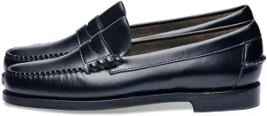 Sebago Women's Classic Dan Leather Penny Loafers – Hand-Sewn Slip-On Moccasins with Leather Sole & Timeless Design, Black - 6.5 Regular