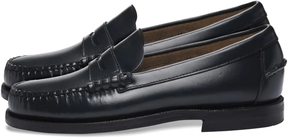 Sebago Women's Classic Dan Leather Penny Loafers – Hand-Sewn Slip-On Moccasins with Leather Sole & Timeless Design, Blue Navy - 7 Regular