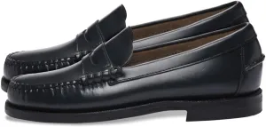 Sebago Women's Classic Dan Leather Penny Loafers – Hand-Sewn Slip-On Moccasins with Leather Sole & Timeless Design, Blue Navy - 7 Regular
