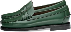 Sebago Women's Classic Dan Leather Penny Loafers – Hand-Sewn Slip-On Moccasins with Leather Sole & Timeless Design, Green Chive - 6.5 Regular