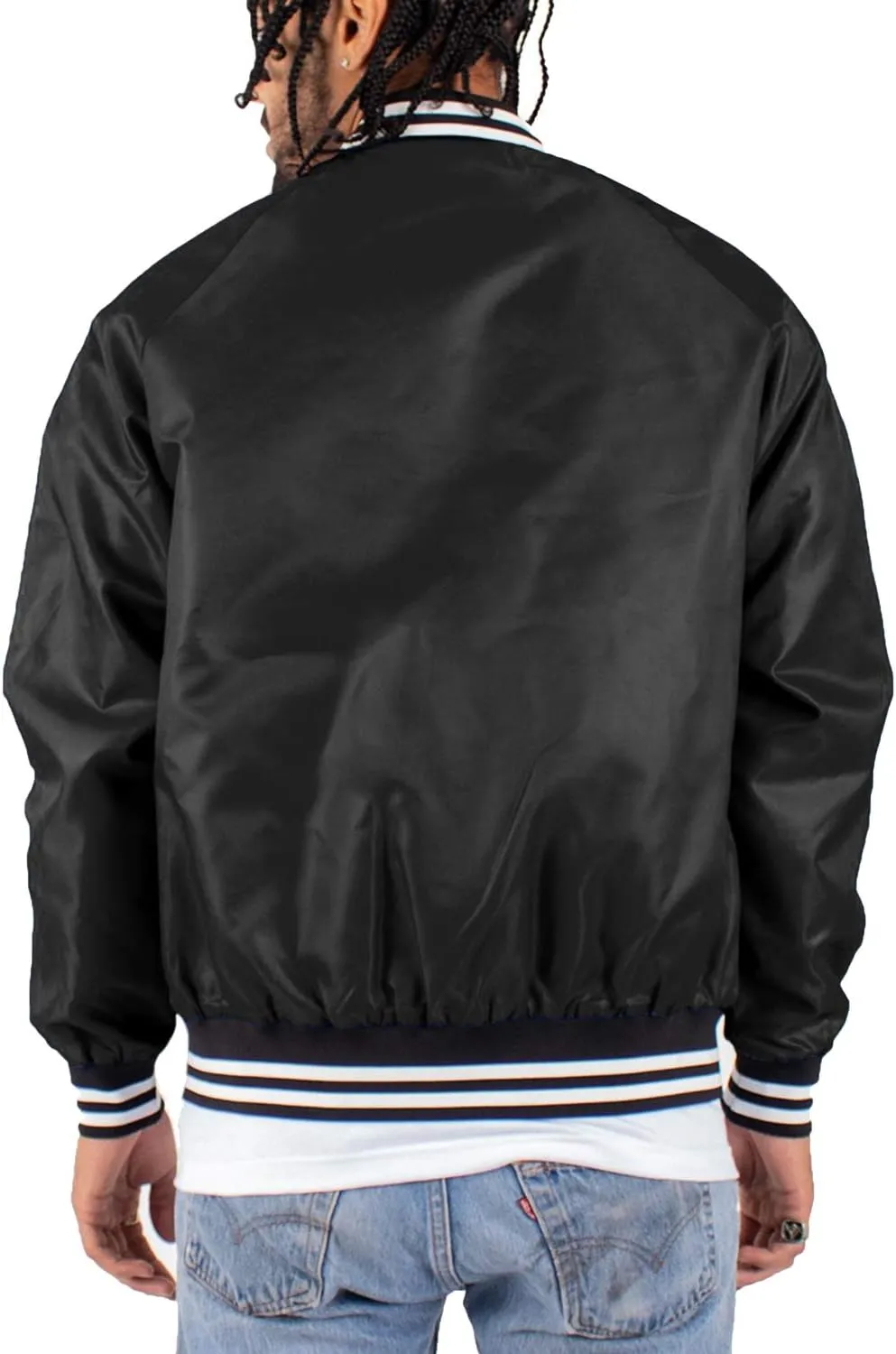 Shaka Wear Men’s Bomber Jacket – Classic Padded Relaxed Fit Water Resistant College Baseball Varsity Coat S-3XL