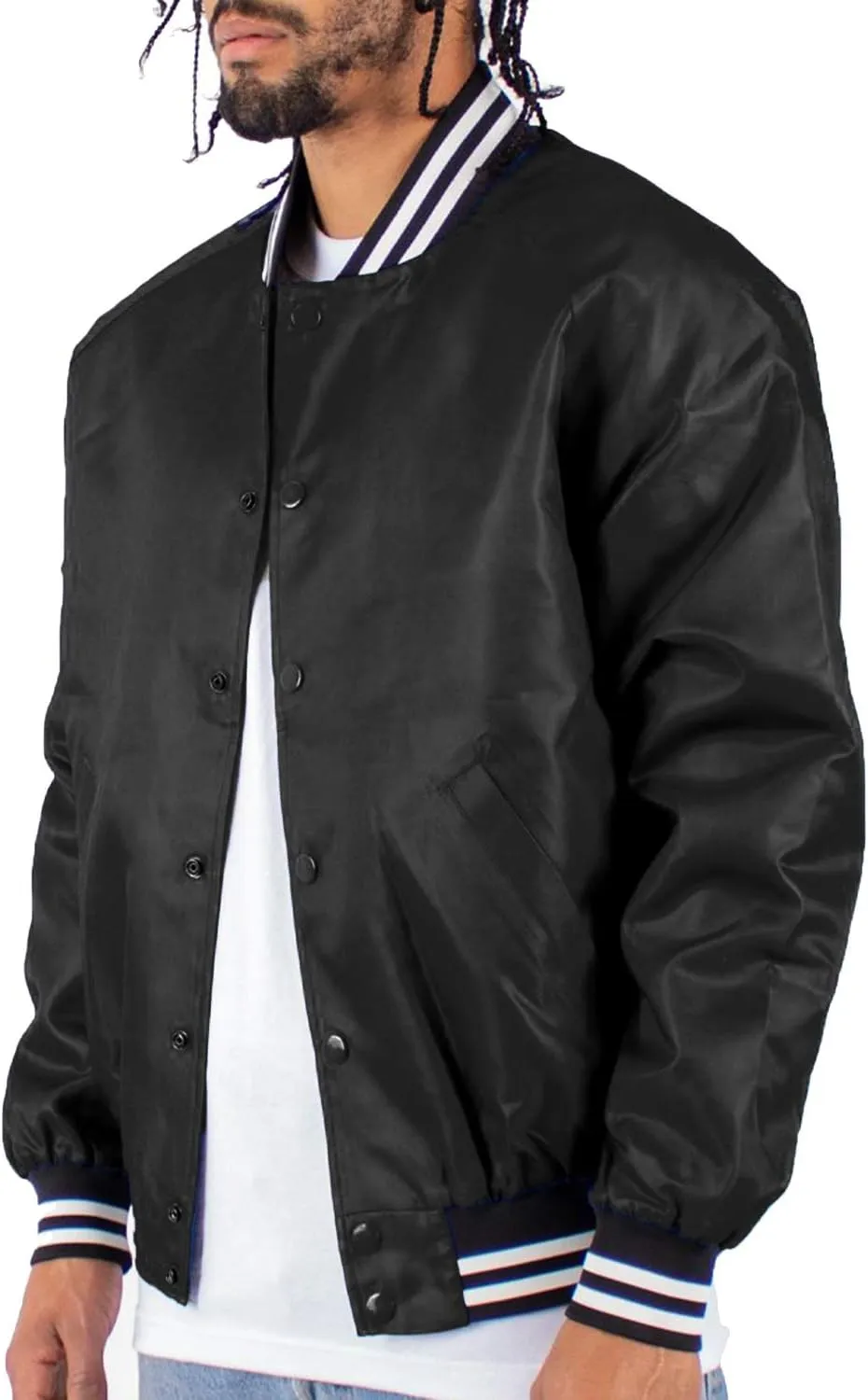 Shaka Wear Men’s Bomber Jacket – Classic Padded Relaxed Fit Water Resistant College Baseball Varsity Coat S-3XL