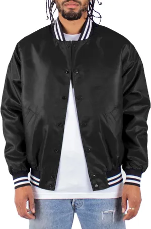 Shaka Wear Men’s Bomber Jacket – Classic Padded Relaxed Fit Water Resistant College Baseball Varsity Coat S-3XL