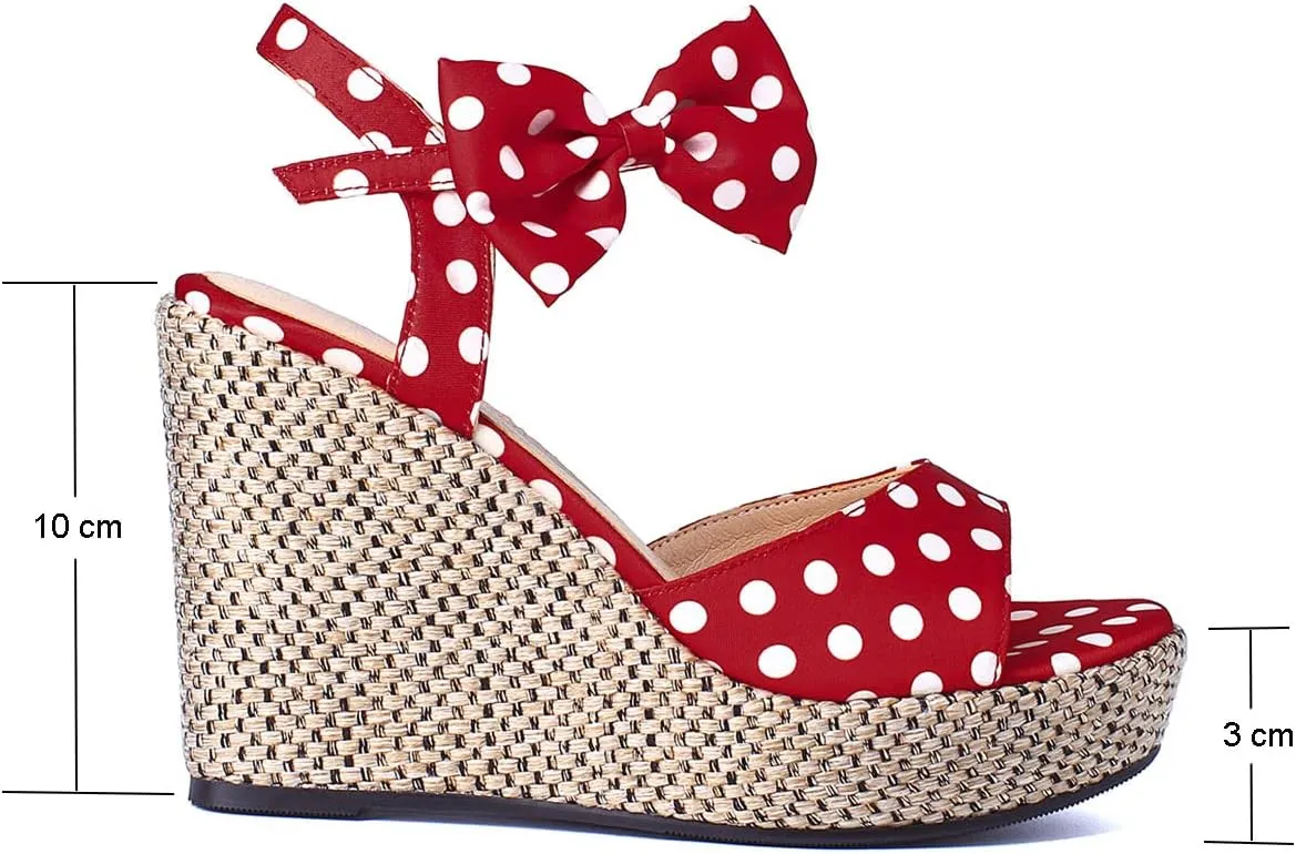 SHEMEE Women's Peep Toe Wedge Heels Sandals Stylish Platform High Heeled Sandals