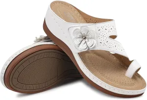 SHIBEVER Platform Flip Flops for Women: Comfortable Sandals for Women Dressy - Walking Summer Slip on Bunion Sandals