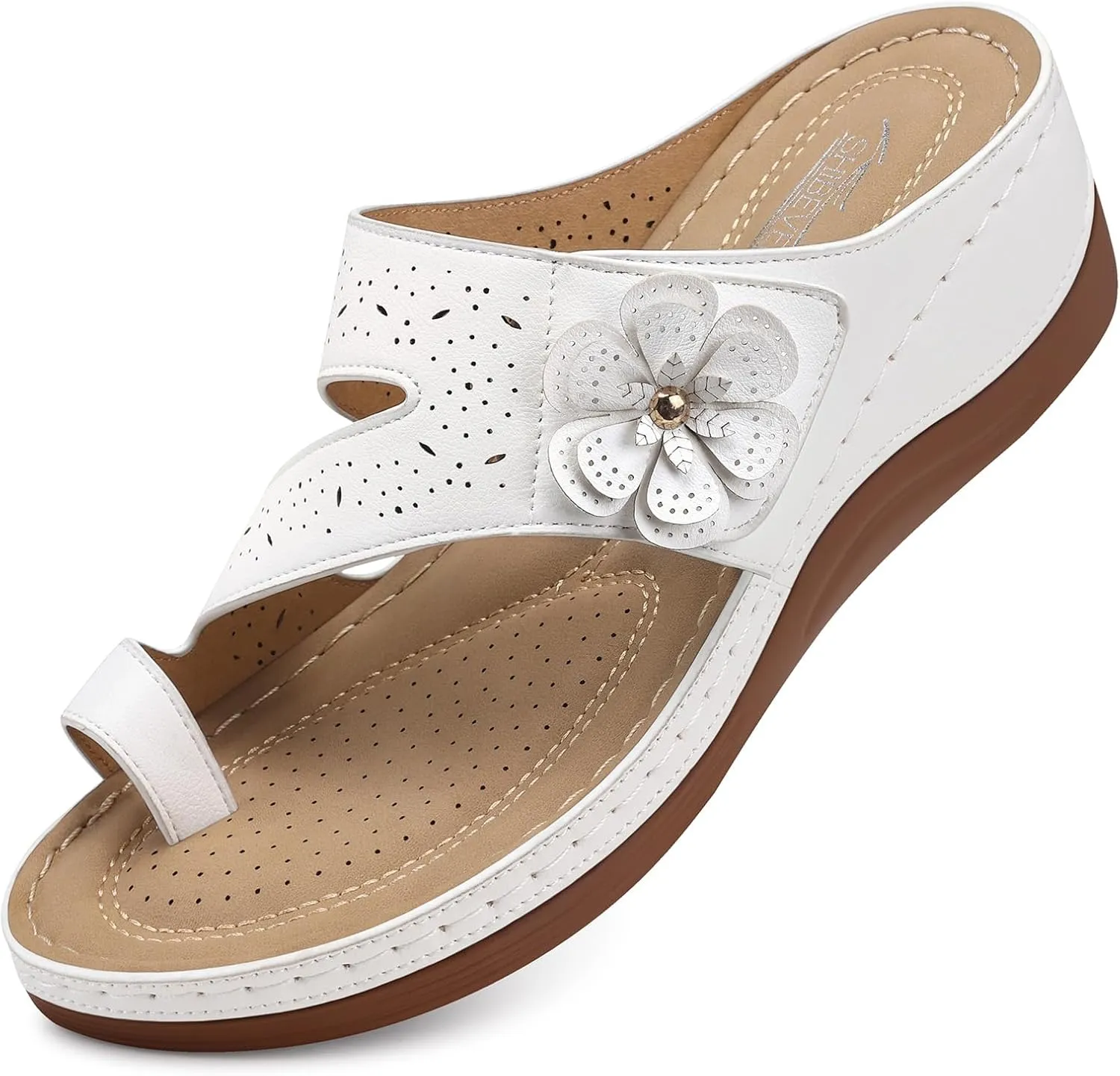 SHIBEVER Platform Flip Flops for Women: Comfortable Sandals for Women Dressy - Walking Summer Slip on Bunion Sandals