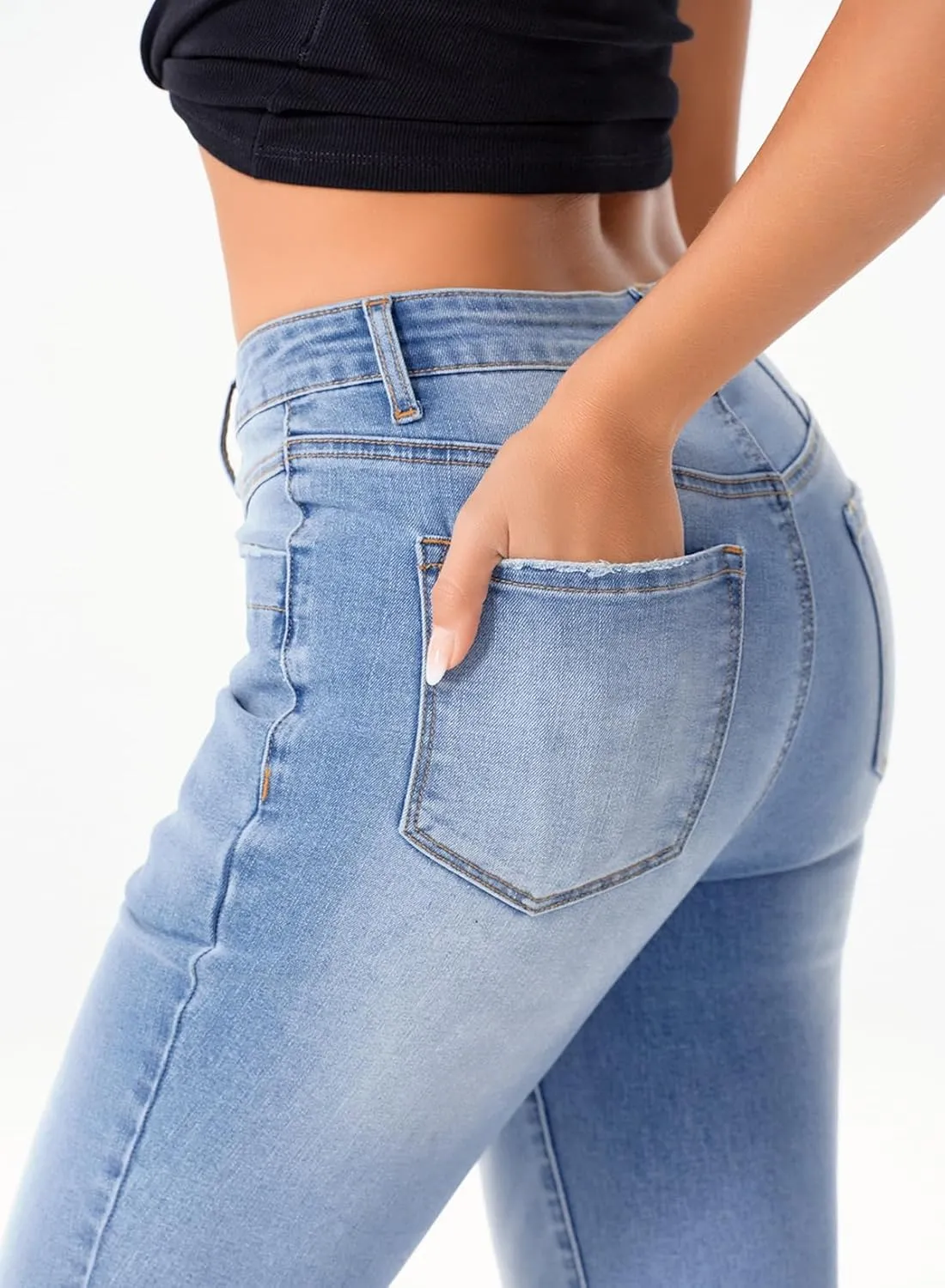 Sidefeel Women's High Waisted Jeans Wide Leg Button Fly Bell Bottoms Flared Zimbaplatinum Denim Pants