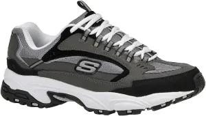 Skechers Men's Stamina-Nuovo lace up sneaker, Charcoal/Black, 9.5 M US