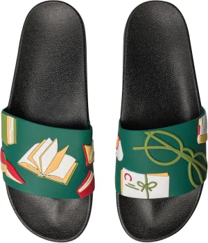 Slides & Slippers for Women, Men & Kids Pool Sandals Funny Designs Books Coffee Party Pizza Fox Bear Llama Clouds Footwear Gift