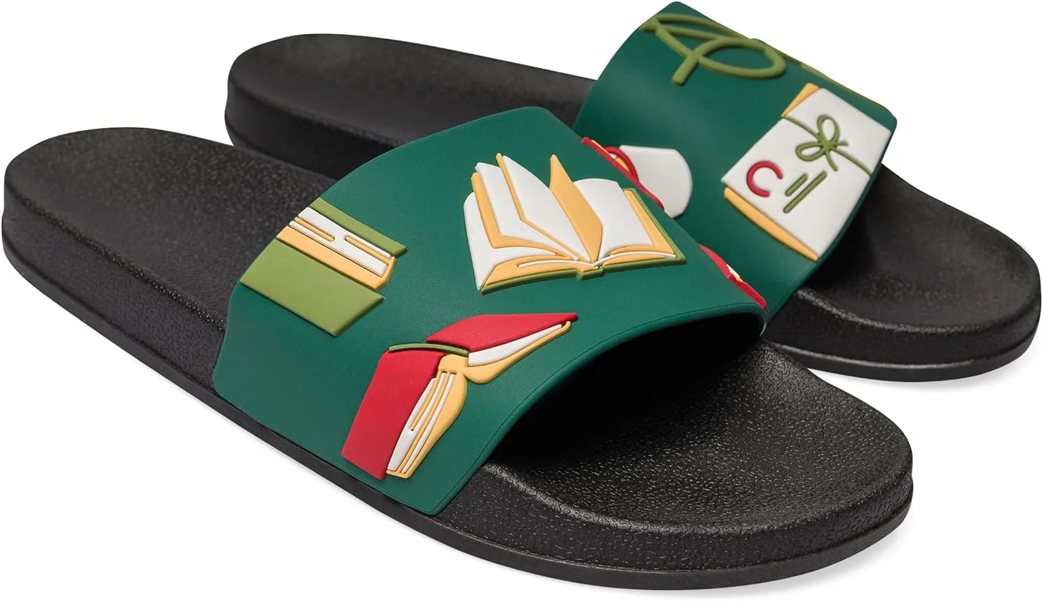 Slides & Slippers for Women, Men & Kids Pool Sandals Funny Designs Books Coffee Party Pizza Fox Bear Llama Clouds Footwear Gift