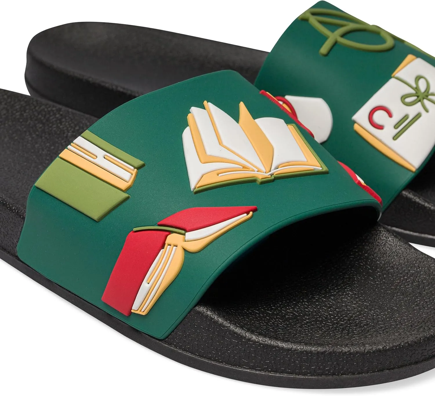 Slides & Slippers for Women, Men & Kids Pool Sandals Funny Designs Books Coffee Party Pizza Fox Bear Llama Clouds Footwear Gift