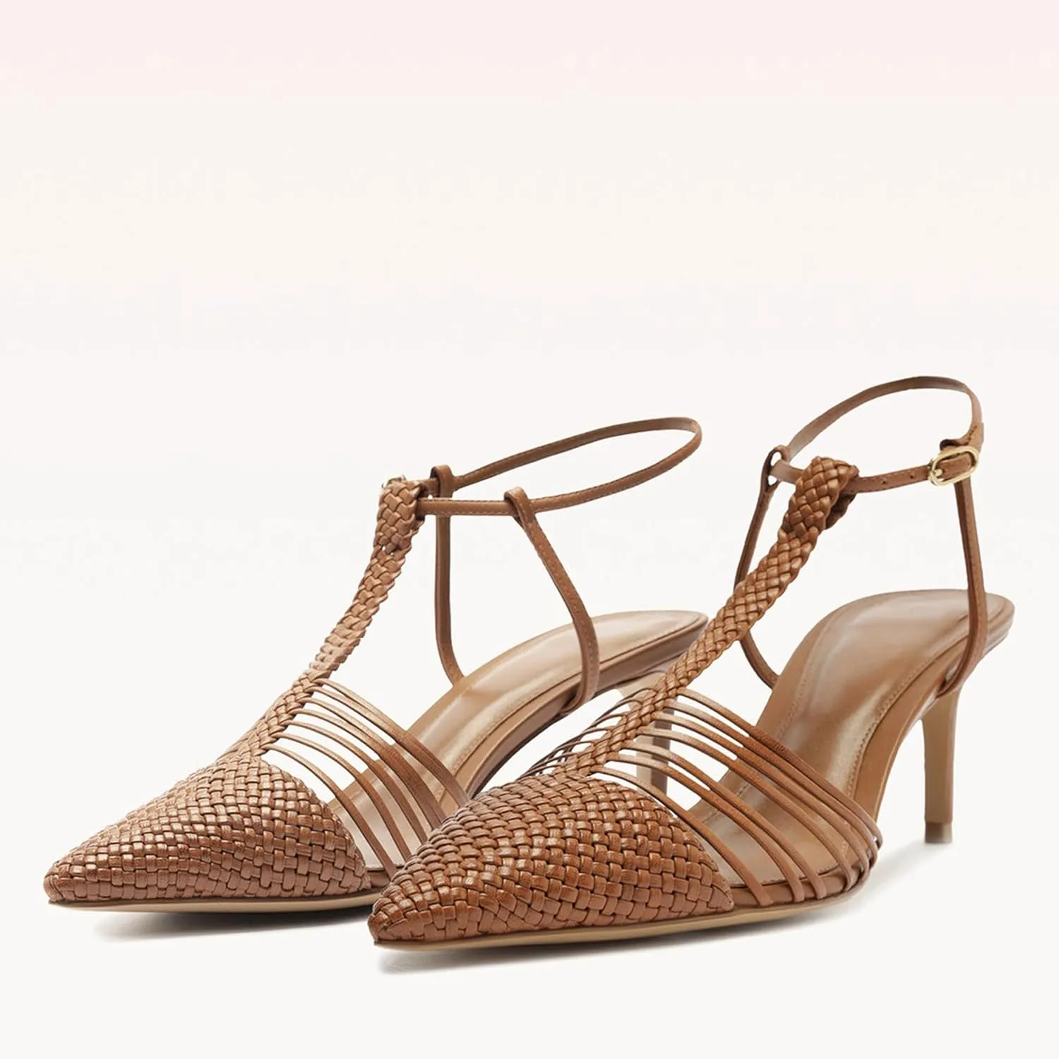 Slingback Heels for Women Elegant and Fashionable Pointed High Heel Sandals with Breathable Braided Straps Perfect for Banquets and Dates