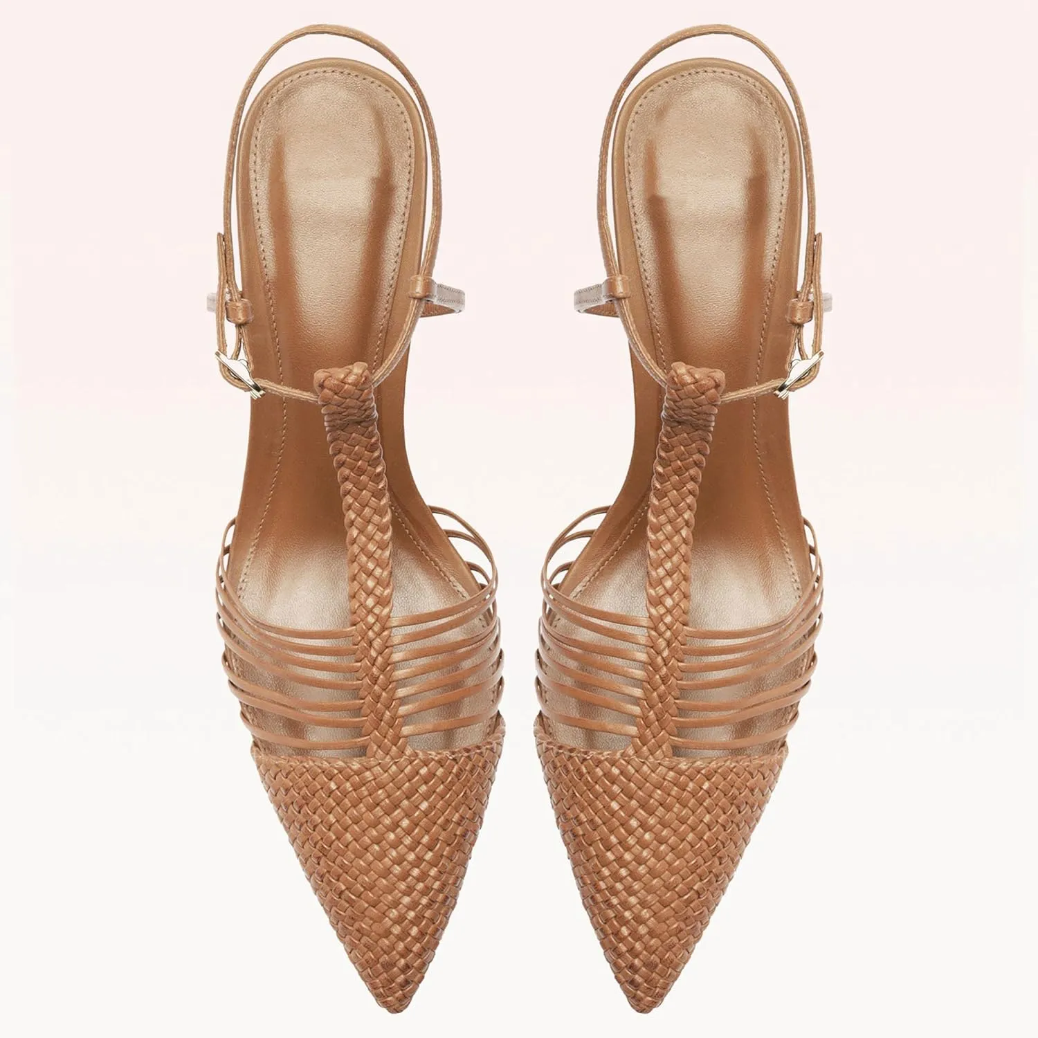 Slingback Heels for Women Elegant and Fashionable Pointed High Heel Sandals with Breathable Braided Straps Perfect for Banquets and Dates