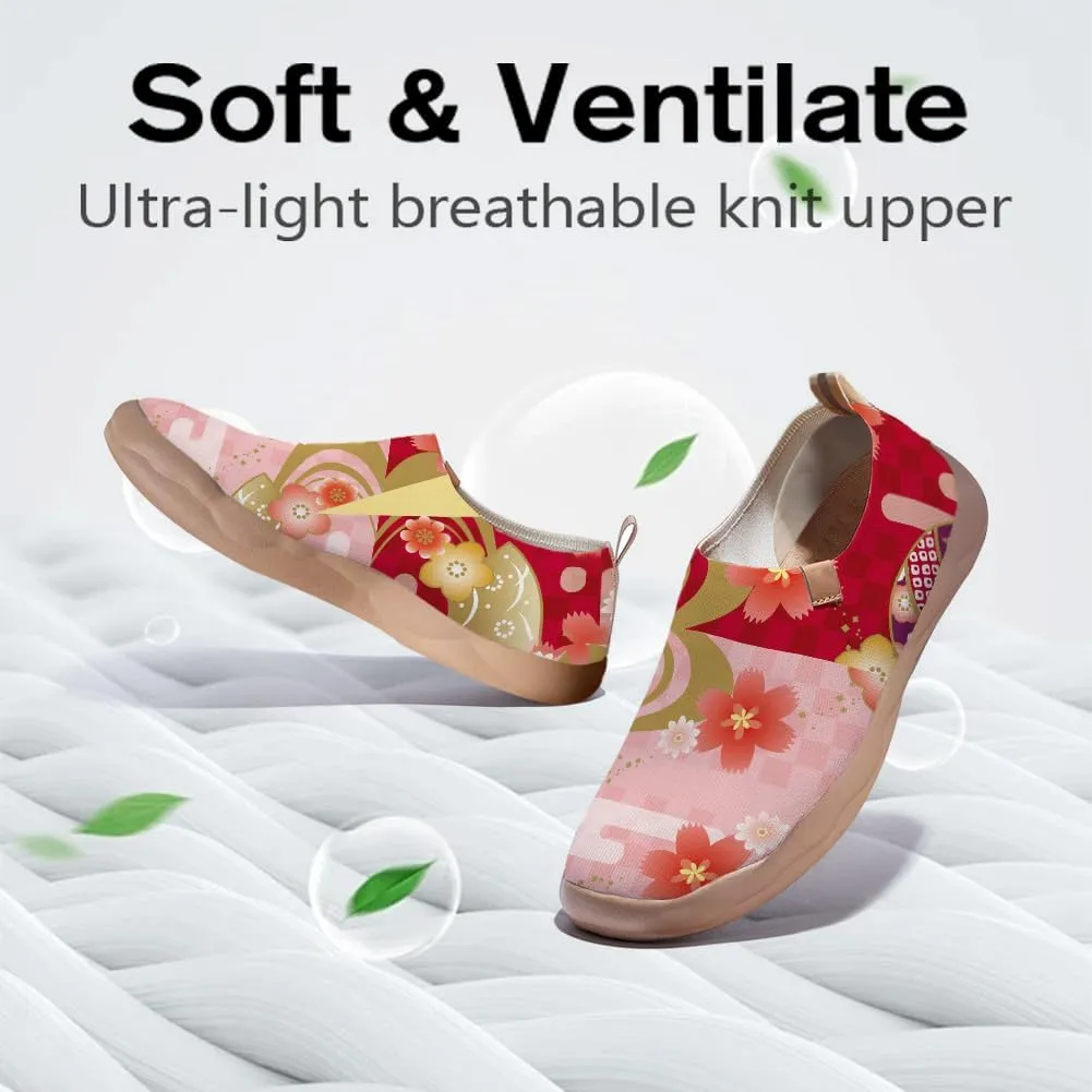 Slip On Loafers for Women Art Painted Knit Casual Shoes Lightweight Comfort Travel Sneaker