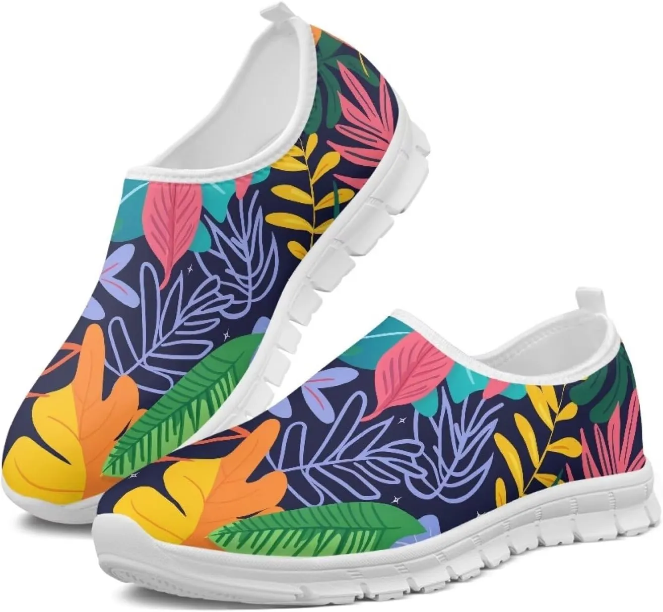 Slip On Tennis Shoes Women Casual Women's Flats Size 5.5-11.5 White