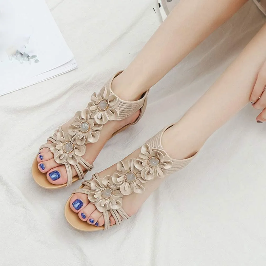 SO SIMPOK Women Casual Walking Comfortable Wedge Sandals Retro Summer Beach Soft Sandals