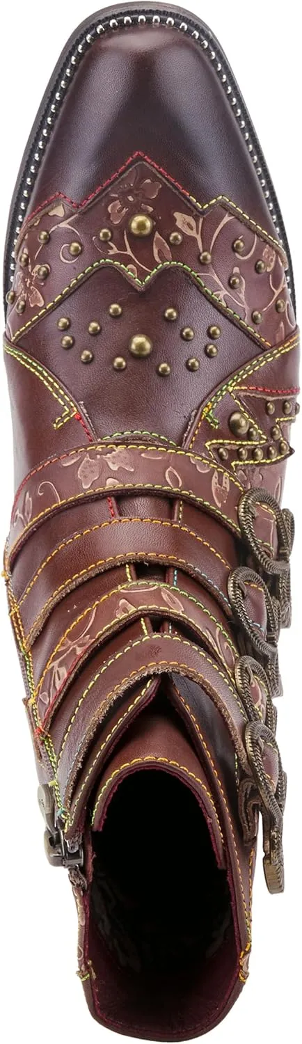 Spring Step L'Artiste Rodeha Booties for women - Women's Ankle Boots with Zipper Closure - Ladies Boots with Western Style Pointed Toe Silhouette