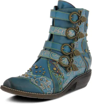Spring Step L'Artiste Rodeha Booties for women - Women's Ankle Boots with Zipper Closure - Ladies Boots with Western Style Pointed Toe Silhouette