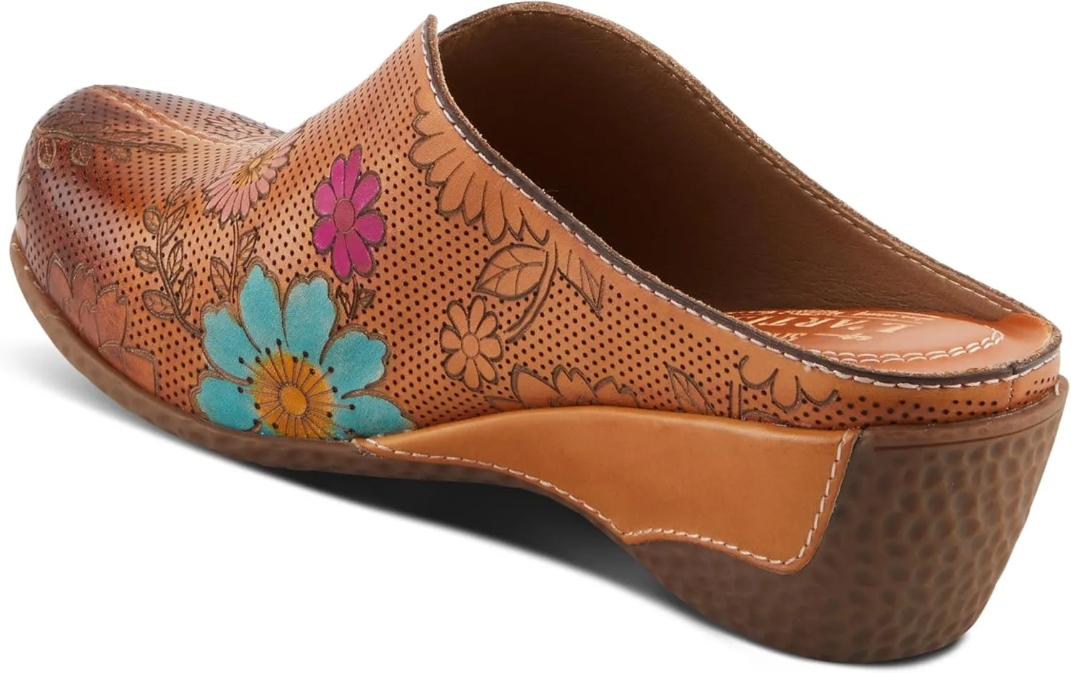 Spring Step L'Artiste Women's CHIENTI Hand-Painted Floral Open Back Sandals