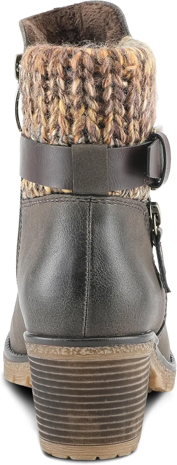 Spring Step Relife Style Rene Knee High Ankle Boots for Women | Shoes for Women with Zipper Closure, Sweater Knit Cuff and Faux Fur Insole