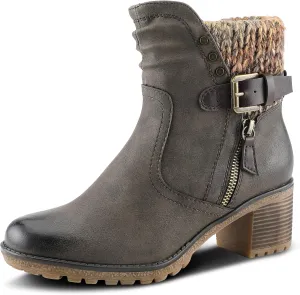 Spring Step Relife Style Rene Knee High Ankle Boots for Women | Shoes for Women with Zipper Closure, Sweater Knit Cuff and Faux Fur Insole