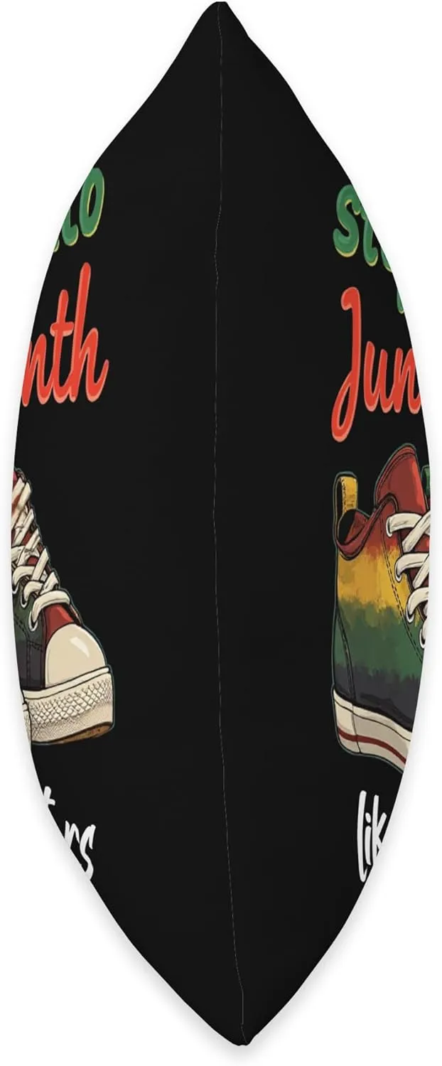 Stepping Into Juneteenth Afro retro vintage classic Sneakers Throw Pillow