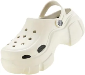 Stylish Platform Clogs, Chunky Heel Solid Color Closed Toe EVA Slide Shoes, Women's Outdoor Sandals