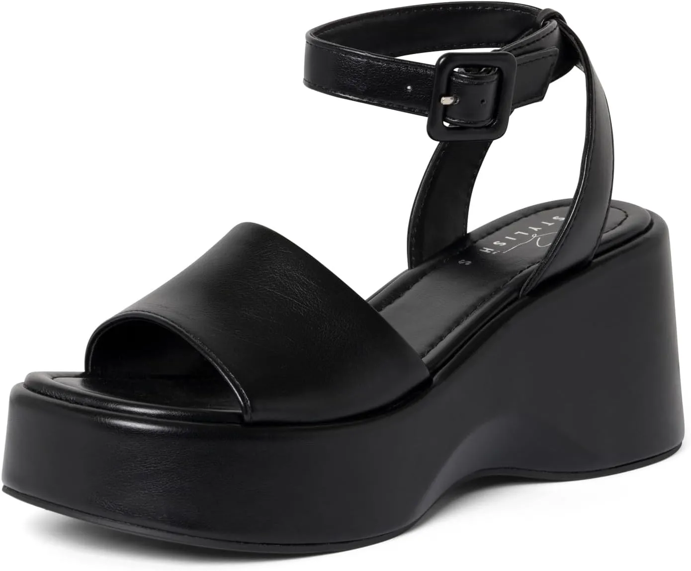 STYLISH S Womens Wedge Platform Sandals Open Toe Ankle Strap - FOCA