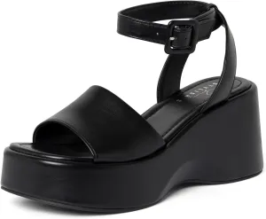 STYLISH S Womens Wedge Platform Sandals Open Toe Ankle Strap - FOCA