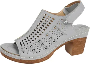 SuanlaTDS Women's Heeled Sandals Dressy Chunky Block Heels Peep Toe Ankle Strap Platform Hollow Out Slingback 2025 Elegant Summer Comfortable Party Dress High Heel Sandal Wedding Shoes