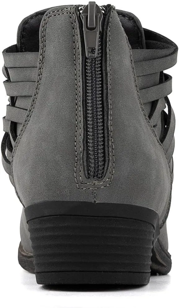 Sugar Women's Rhett Casual Boho Short Ankle Bootie with Criss Cross Straps Boot