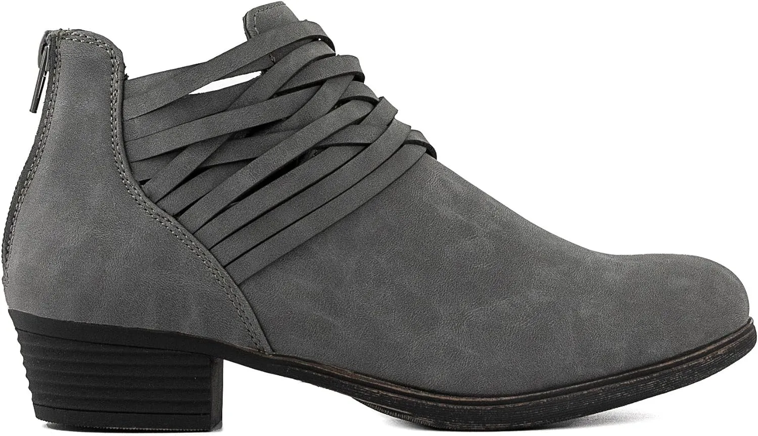 Sugar Women's Rhett Casual Boho Short Ankle Bootie with Criss Cross Straps Boot