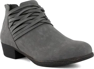 Sugar Women's Rhett Casual Boho Short Ankle Bootie with Criss Cross Straps Boot