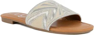 Sugar Women's Slide Sandals – Stylish Slip-On Flats for Casual, Dressy, Beach, or Pool Wear