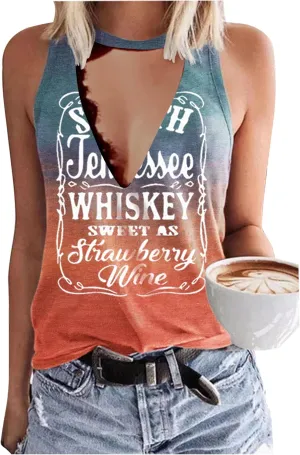 Summer Deep V Neck Tank Tops for Women Western Country Sleeveless Tee Shirts Teen Girls Sexy Casual Concert Tops Outfits