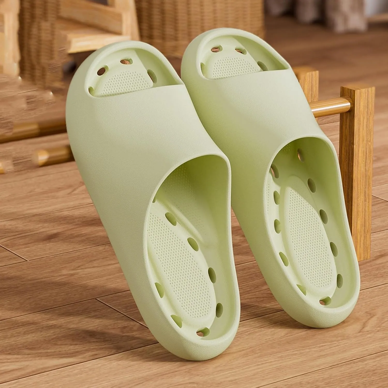 Summer Home Household Indoor Slip Thick Soled PVC Women Slippers Neon Jelly Slides for Women