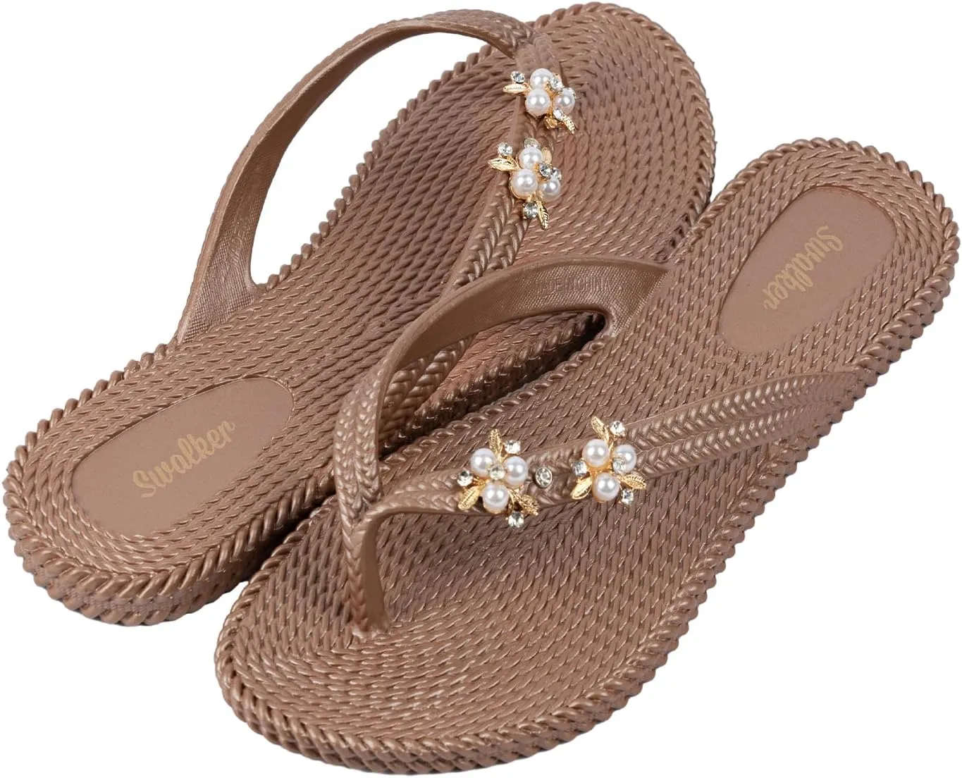 Swalker Metalli Man & Women's Flip Flop Sandal in Recyclable Rubber Sole with Non-Slip Pattern