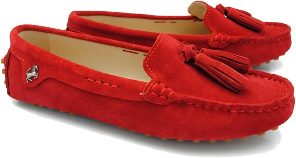 TDA Womens Tassel Leather Slip On Driving Walking Trail Running Loafers Boat Shoes Multi Colored