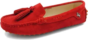 TDA Womens Tassel Leather Slip On Driving Walking Trail Running Loafers Boat Shoes Multi Colored