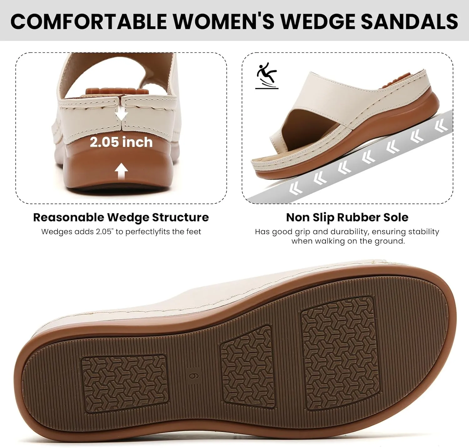 Tilocow Sandals Women Wedge Shoes - Orthopedic Comfortable Arch Support Platform Sandals for Women Wedge Summer Dressy Flip Flop Casual Bunion Breathable Shoes