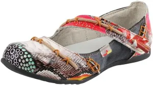 TMA EYES Stylish Color-Block Flat Sandals with Random Prints and Buckle