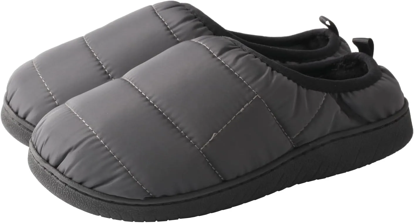 TMA EYES Winter Outdoor Slippers Memory Foam Slip On Indoor House Shoes Loafers