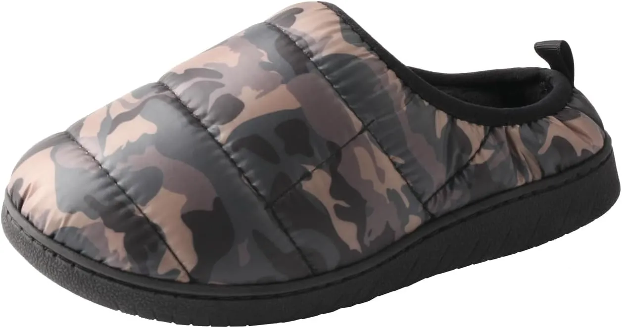 TMA EYES Winter Outdoor Slippers Memory Foam Slip On Indoor House Shoes Loafers