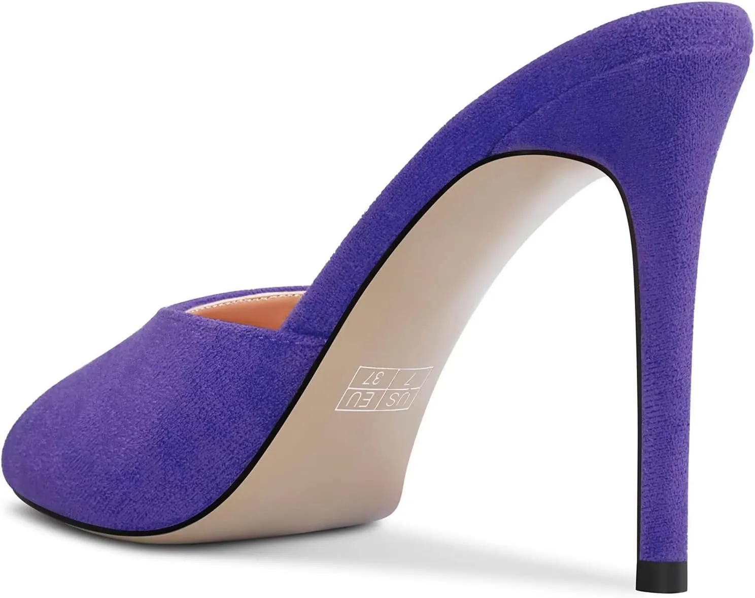 TNYNFBEB Women Stiletto High Heel Peep Open Toe Sandals Slingback Slip-on Wedding Office Cute Basic Classic 3.9 Inches Heels