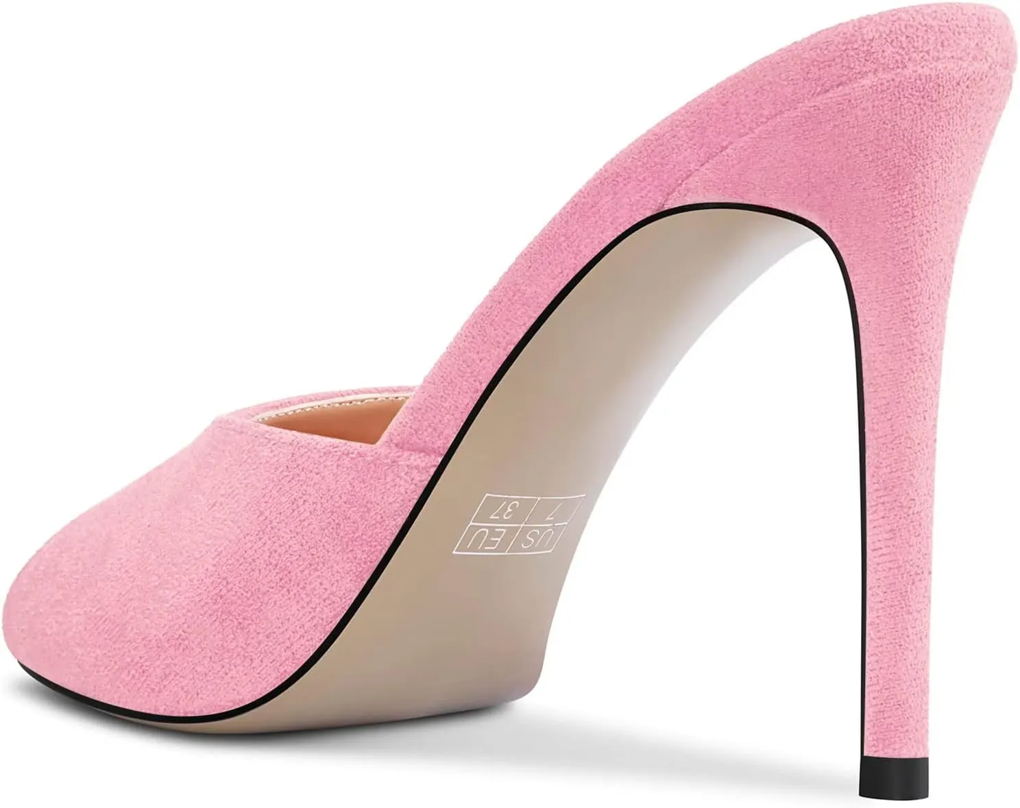 TNYNFBEB Women Stiletto High Heel Peep Open Toe Sandals Slingback Slip-on Wedding Office Cute Basic Classic 3.9 Inches Heels