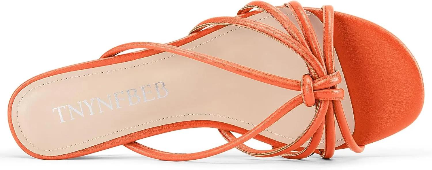 TNYNFBEB Womens Sandals Mules Low Kitten Heel Open Toe Shoes Slip-on Slingback Prom Party Dress Summer 1.4 Inches Heels